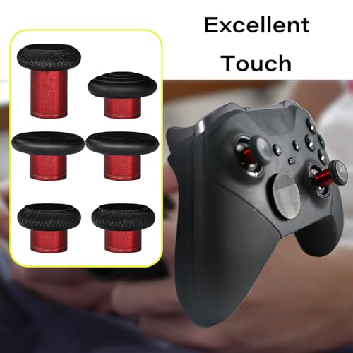 Image of 6 in 1 Swap Magnetic Thumbsticks Set for Xbox Elite Series 2 Controller,Joysticks Replacement Accessories for Xbox Controller Elite Series 2 /Elite Series 2 Core Controller(Red)