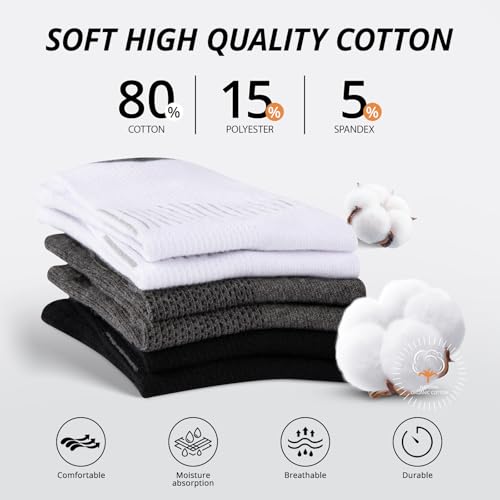 Heatuff Men's Ankle Socks Cotton Quarter Thin Moisture Wicking Casual Mid Socks Men (6 Pairs)2