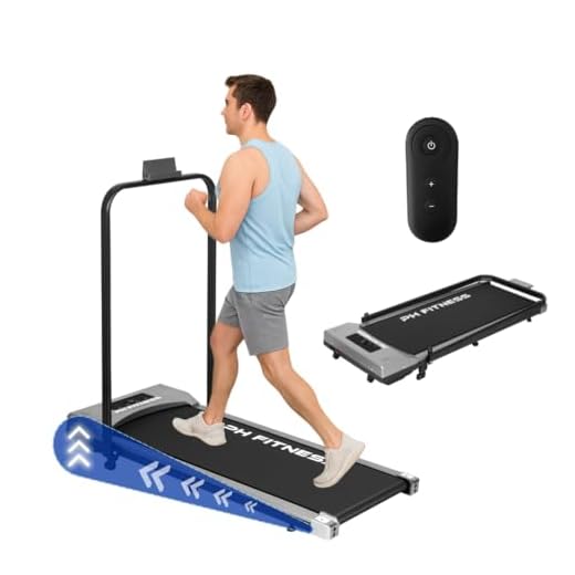 PH Fitness Loopband A1F – WalkingPad voor Thuis – Inklapbaar met Afstandsbediening – 0.75HP Motor, 1–8 km/u, 120 KG – Handmatige Helling – Bluetooth & FitShow App – LCD Display – Compact Design (Grey)