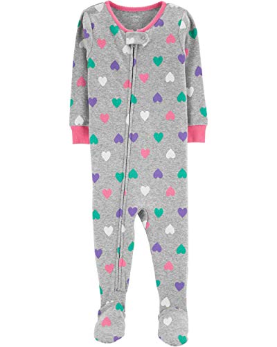 Carter's Baby Girls' 1-Piece Snug Fit Cotton Pajamas (4T, Heart Print)