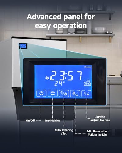 Image of EUHOMY Commercial Ice Maker Machine,800lbs /24H,Industrial Ice Machine with 300lbs Storage Bin,Ice Ready in 10-15 Mins,SECOP Compressor&ETL,Stainless Steel Ice Maker for Bar /Cafe /Restaurant /Business