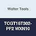 Walter Tools TCGT16T302-PF2 WXN10 Carbide Tiger-Tec Positive Indexable Turning Insert, 0.008" Corner Radius, 3/8" IC, 5/32" Thick, 0.008" - 0.078" Depth of Cut (Pack of 10)