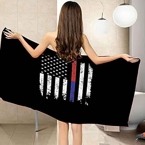 BZGAN Quick Drying Beach Towel XXL Swimming Bath Towel Gym Towel Beach Bath Towel 50X100Cm Black Flag Print Absorbent Fitness Camping Outdoor Water Sports Sweat Beach Seat Towel Cover
