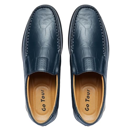 Image of Go Tour Men's Casual Leather Fashion Slip-on Loafers Shoes