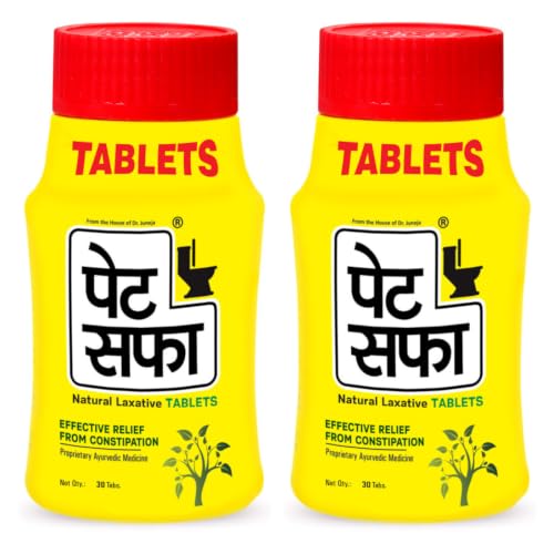 Image of Pet Saffa Tablets | Natural Laxative | Constipation Relief | Relief from disgetive Problems Like Acidity, Gas & Bloating - 30 Unit (Pack of 2)