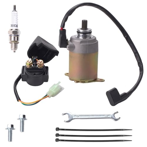 GY6 Starter Motor and Starter Relay Solenoid Valve, Suitable for