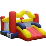 Dvreugde Bounce House, Inflatable Bouncer with Air Blower and Slide, Family Backyard Bouncy Castle with Dart Ball Game, Bouncy House for Kids, 12 ft x 9 ft x 7 ft H