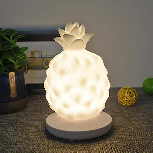 Preisvergleich Produktbild Dreistufiges Dimmen Ananas Nachtlicht Kinderzimmer Nachttischlampe Led Obst Touch Silikon Applaus Lampe-weiß_0.5