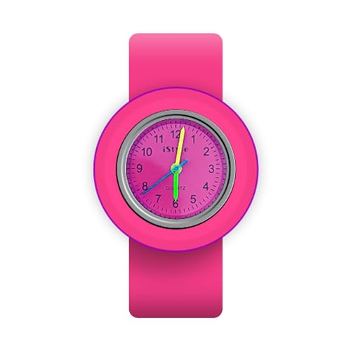 Slap on Montre en Silicone à Quartz Nombre Mode Montre de Sport Bracelet pour Enfant garçon Fille Lady Femme Homme Unisexe Snap Enfants Montres, Rose Rouge,...