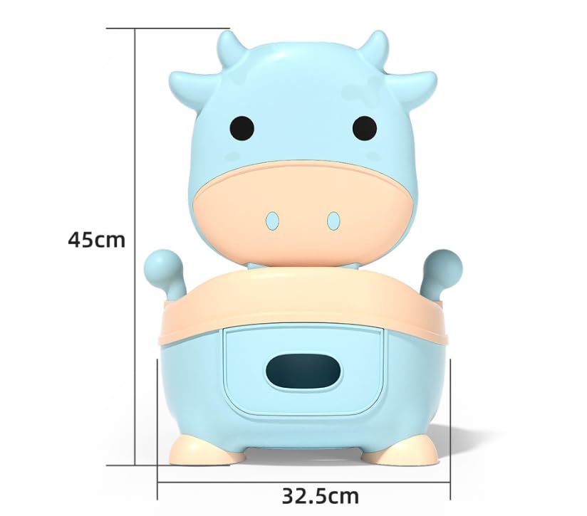 Vasino WC Vasini per bambini da 1 a 6 anni, per bambini e bambine, con dinosauro, per bambini da 1 a 6 anni, con coperchio posteriore (blu)