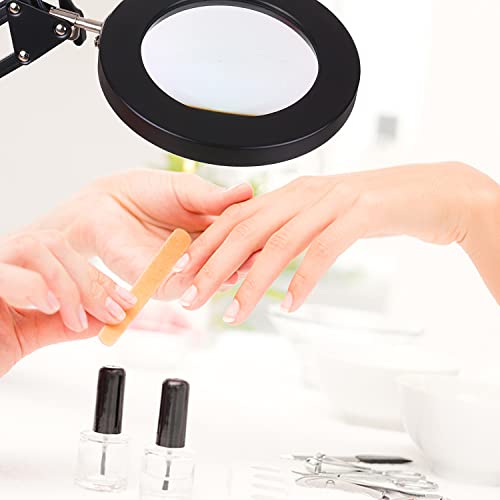 Lampe loupe LED 5x pince bureau réglable bras pivotant intensité variable