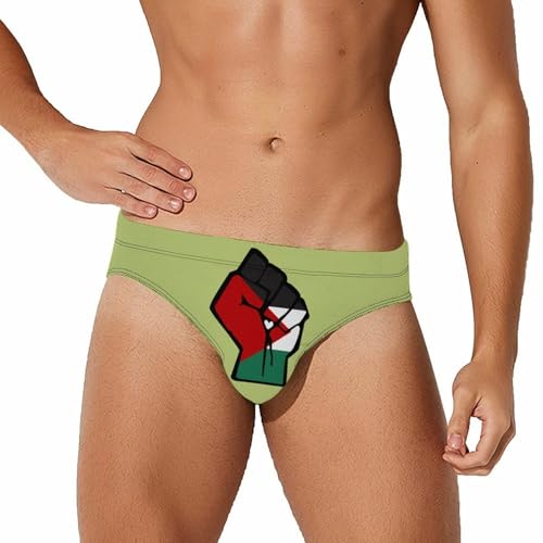 Free Palestine Power Palestinian Men's Swimsuit Bikini Briefs Swim Underwear Stretchy Swimwear
