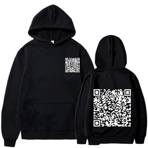 Qr Code Hoodie Custom Hoodie Funny Hoodies For Women Funny Hoodies For Men Fuck You Qr Code Hoodie Unisex Fuck You Funny Sweatshirts Customizable Hoodie Black L