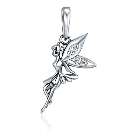 Fairy Authentic 925 Sterling Silver Flower Fairy Dangle Pendant Charms fit Women Charm Bracelets & Necklaces jewellery Cover