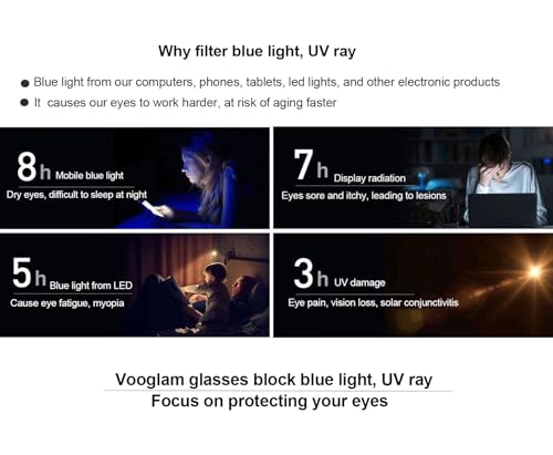 Image of VOOGLAM Tortoise Cat Eye Frame Blue Light Blocking Glasses,Fashion Glasses for Women Anti Eyestrain & UV