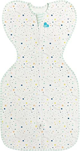 Image of Love to Dream Swaddle UP Organic Lite 0.2 TOG, Stardust, Small, 8-13 lbs, Better Sleep, Allow Baby to Sleep in Their Preferred Arms Up Position for Self-Soothing, Snug Fit Calms Startle Reflex