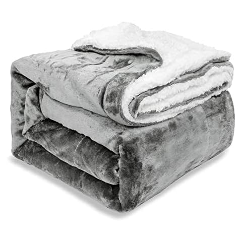 EHC Sherpa Flannel Fleece Throw Blanket Cover