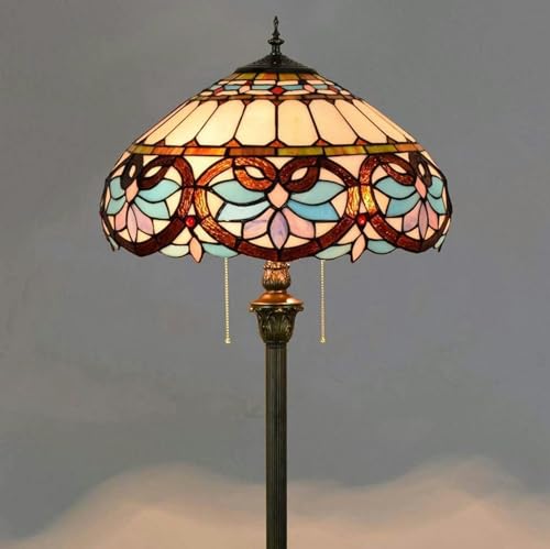 Lámpara de pie artística de vidrieras con diseño elegante 5