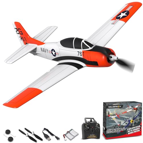 VOLANTEXRC RC Plane for Beginners, 4CH WWII RC Airplane T28 Trojan with Aileron, 2.4Ghz Remote...