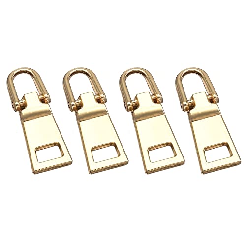 ファスナー 交換用 引き手 4個セット 金属製 チャック ジッパー 持ち手 交換 ファスナー修理用 リュック/財布/衣類/ブーツなど DIY 手芸 手作り 裁縫 (ゴールド小さめ3#)のサムネイル