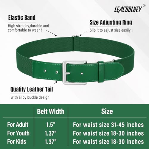 Image of LEACOOLKEY Baseball Belt and Socks Combo Set Adjustable Softball Socks and Elastic Belt for Youth and Adult