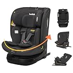 Jovikids 360° Rotating Car Seat i-Size, 40-150cm All-in-One with ISOFIX & Top Tether, ECE R129 (E4) Approved, Extended Rear-Facing, Adjustable Headrest, Side Protection for Newborn-12 Years (Black)