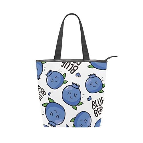 ALALAL Sacs à bandoulière de grande capacité pour les femmes Délicieux Blueberry Fruit Sacs mignons pour les femmes Travail Voyage Shopping 11 × 4 × 13,6 pouces Cover