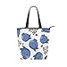 ALALAL Sacs à bandoulière de grande capacité pour les femmes Délicieux Blueberry Fruit Sacs mignons pour les femmes Travail Voyage Shopping 11 × 4 × 13,6 pouces