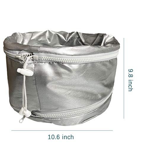 Hair Steamer Heating Cap for Deep Conditioner, Hair SPA Cap, Adjustable Height Hair Thermal Treatment Cap with 2 Zippers, 2 Mode Temperature Control Electric Hair Cap, Silver