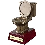 Wilson Trophy Toilet Bowl Trophy Award, 6', Custom Engravable, Resin with Rosewood Base - Funny Award (1)