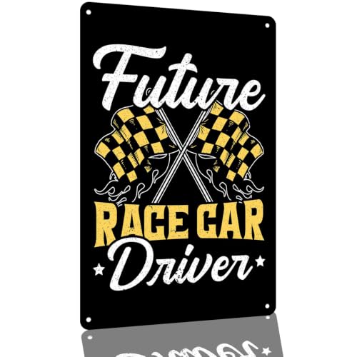 Future Race Car Driver Metal Sign 8 x 12 Inch