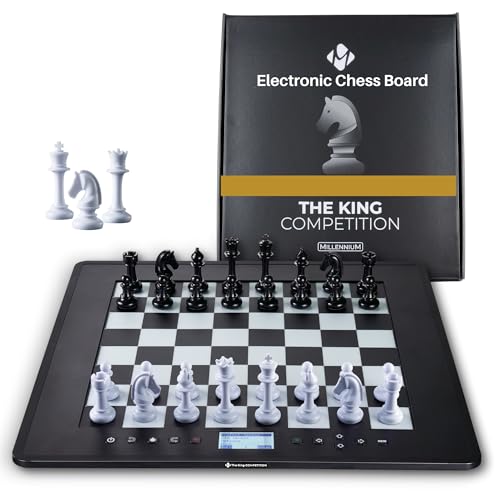The King Competition Chess Computer - User-friendly, for the whole family & chess enthusiasts, with automatically adjustable playing strength; LED move display