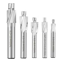 Akozon 5pcs M3-M8 Slotting Counterbore End Mill Cutter Solid Slot Countersink End Mill Drill Bit