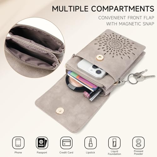 Image of APHISON Small Crossbody Bags for Women Trendy, Leather Phone Wallet Purses Handbags Card Slots with Adjustable Strap
