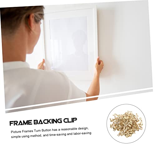 Image of 160Pcs Picture Frame Backing Clips with Screws Easy Installation Turn Buttons for Hanging Photos and Crafts Versatile Frame Fixing Hardware