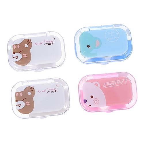 minkissy Estuches para Lentes De Contacto Protector De Belleza 4 Cajas Práctico y Duradero