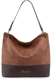 Wrangler Hobo Bags for Women Leather Tote Bag Shoulder Bag Top Handle Satchel Purses and Handbags B2B-WG20-918BR