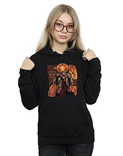 Marvel Women's Avengers Infinity War Hulkbuster Blueprint Hoodie Black X-Large