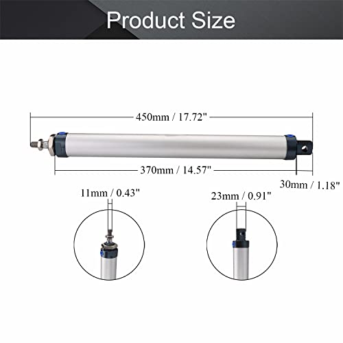 Othmro Air Cylinder Mal32 X 300 (1.26Inch Bore 11.8Inch Stroke Double Action Air Cylinder 1/8Pt Single Rod Double Acting Aluminium Alloy Penumatic Quick Fitting Mini Air Cylinder #TOP1