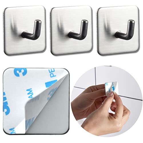 DEKAZIA® Klebehaken Edelstahl | Haken selbstklebend Klebehaken extra stark Wandhaken selbstklebend Klebehaken Bad Handtuchhaken Küchenhaken selbstklebende Haken ohne Bohren Handtuchhalter ohne bohren Cover