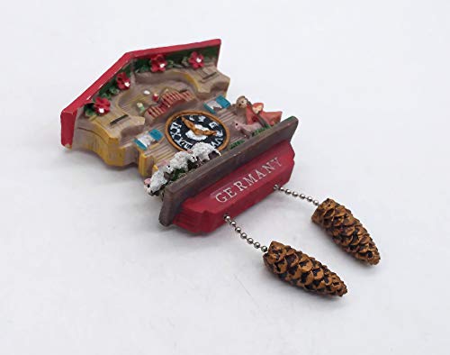 Imán decorativo reloj cuco Alemania para nevera miniatura 4