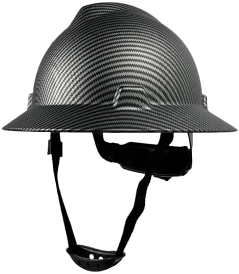 Carbon Fiber Safety Hard Hats Full Brim Helmet with Ratchet Suspensions Construction Hard Hat Safety Cap One Size Helmet