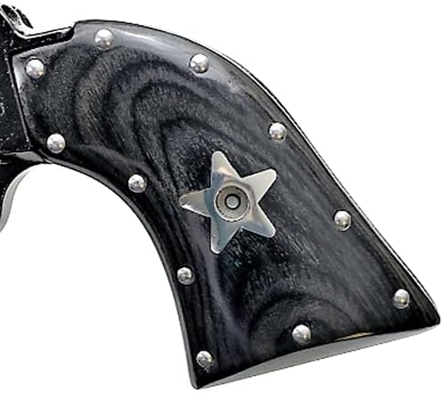 Premium Gun Grips Compatible Replacement for Heritage Arms Rough Rider Polished Stainless Studs & Stars Model .22 & .22 mag