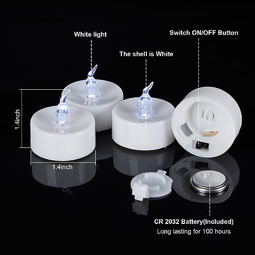 Image of AGPtek 24 PCS LED Tealights Battery-Operated flameless Candles Lights For Wedding Birthday Party - White
