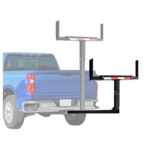 PENSUN Truck Bed Extender, 2 in 1 Design Foldable Pick Up Truck Bed Hitch Mount Extension Rack for Canoe Kayak Ladder Lumber, 800lbs Load Capacity, w/Reflective Tapes (Truck Bed Extender)