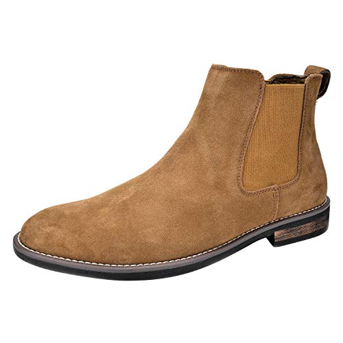 Bruno Marc Men's Suede Leather Chelsea Ankle Boots 9 Tan
