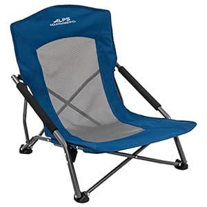 ALPS Mountaineering Rendezvous Low Camping Chairs for Adults with Arms, Cool Mesh Center, Powder Coated Steel Frame, Compact Folding Design and Carry Bag