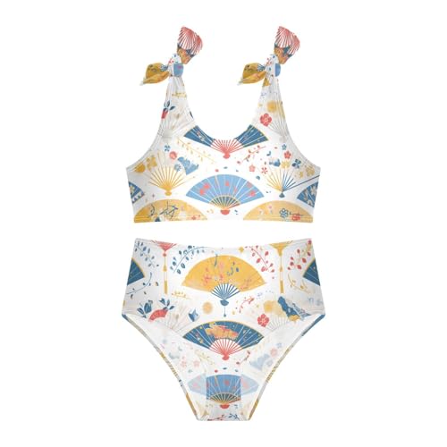 KLL Hand Drawn Cute Japanese Fans Cartoon Girl Two Piece Bikini Set Quick-Dry Swimsuits Swimwear Adjustable Shoulder Strap3