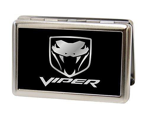 Buckle-Down Business Card Holder - Dodge Viper Logo Black/Silver - Large