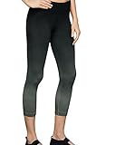Champion Women's Seamless Capri Legging, Dip Dye Black/Medium Gray, X-Large